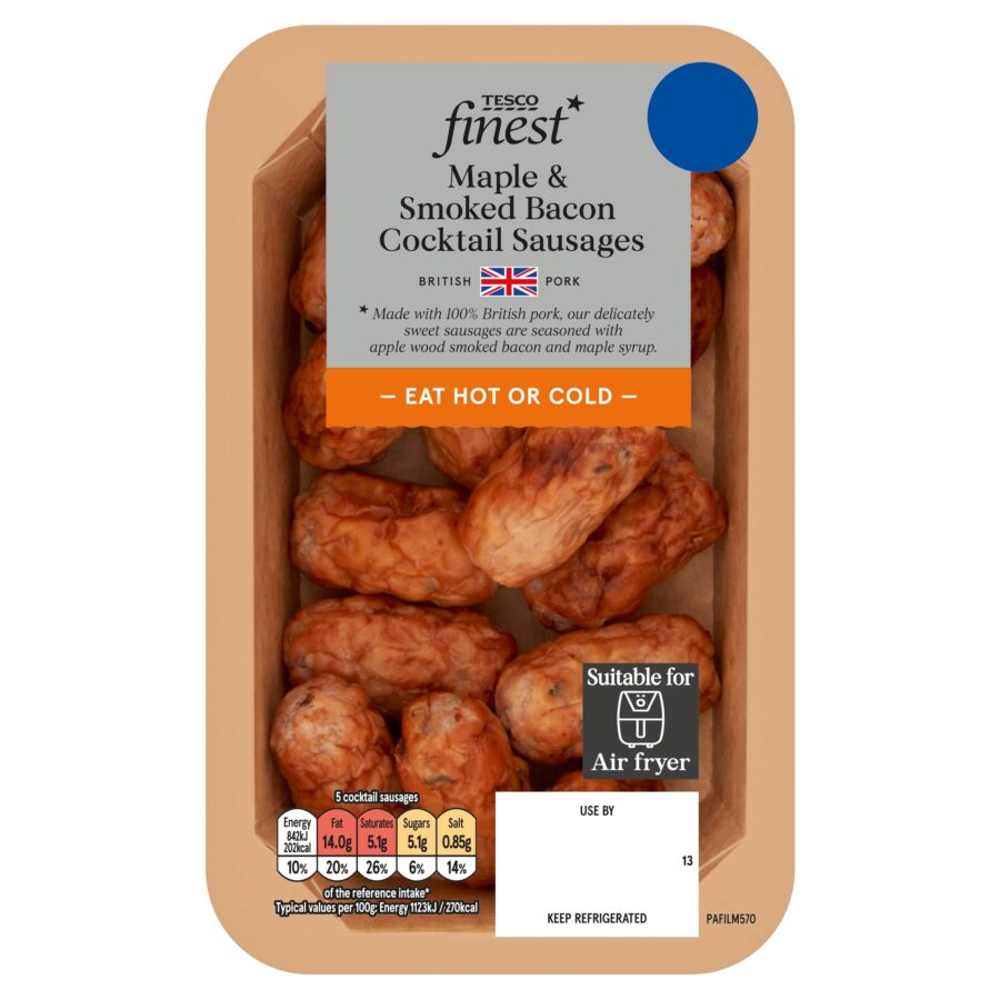 Tesco-Finest-Maple-Smoked-Bacon-Cocktail-Sausages-225g