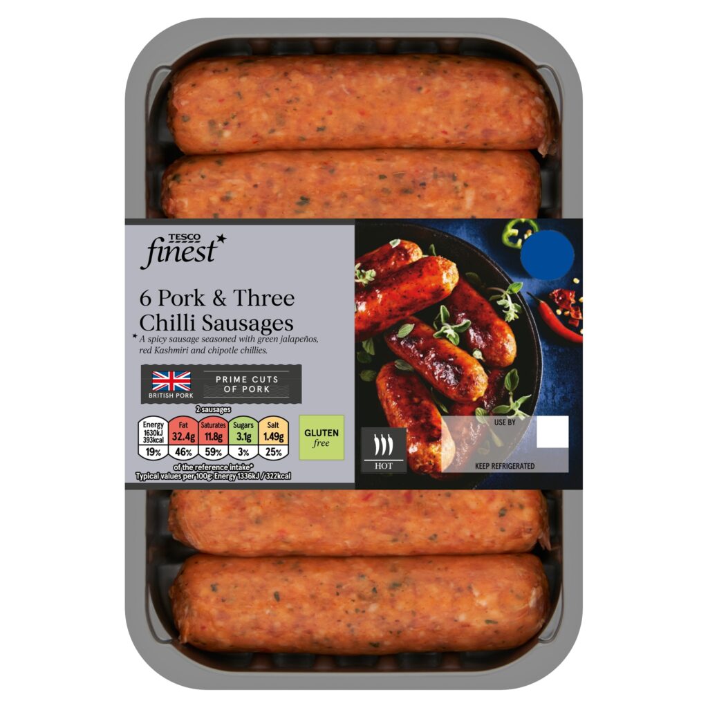 Tesco-Finest-Pork-Three-Chilli-Sausages-400g