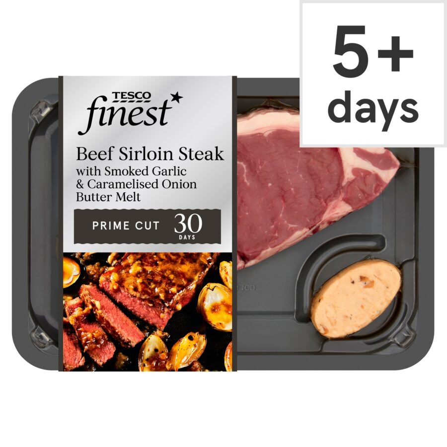 Tesco-Finest-Sirloin-Steak-With-Garlic-Onion-Butter-220G