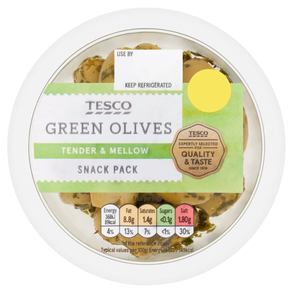 Tesco-Green-Olives-With-Herbs-60G